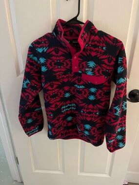 Patagonia Synchilla Fleece Pullover - Pink, Teal & Black